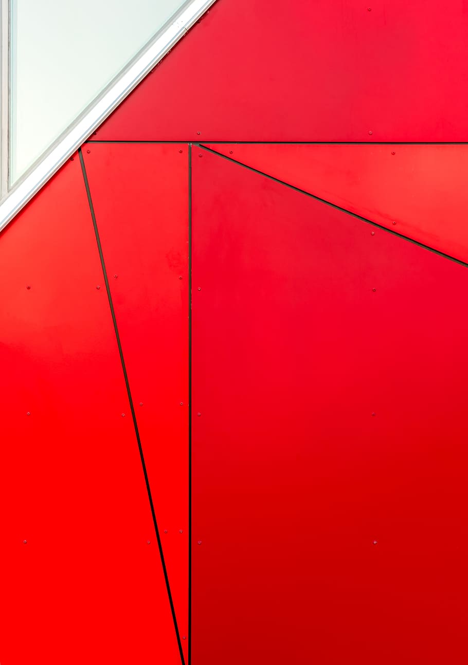 red, art, pattern, wall, abstract, architecture, building exterior, HD wallpaper
