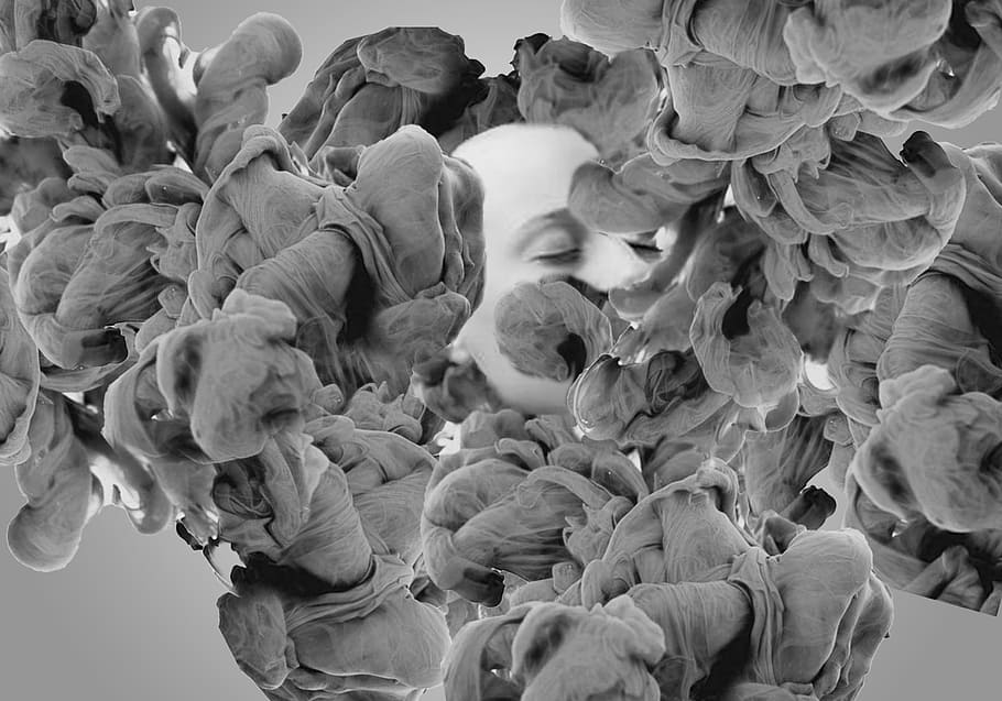 face, smoke, abstract, vulnerability, close-up, fragility, flower HD wallpaper