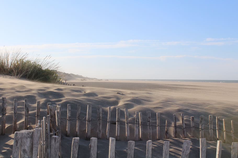 beach, sea, sand, summer, holiday, france, blue, sky, tranquil scene HD wallpaper