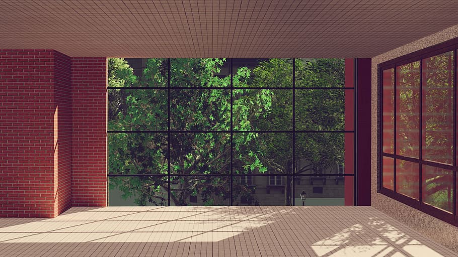 clear glass window, wood, inside, house, trees, room, indoors, HD wallpaper