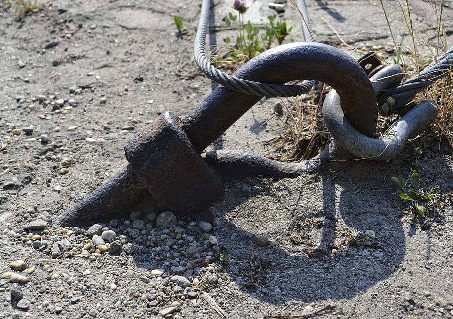 wire rope, iron, clamp, metal, day, no people, sunlight, nature HD wallpaper