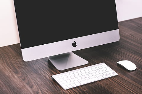 iMac computer in office, technology, computer Monitor, computer Keyboard HD wallpaper