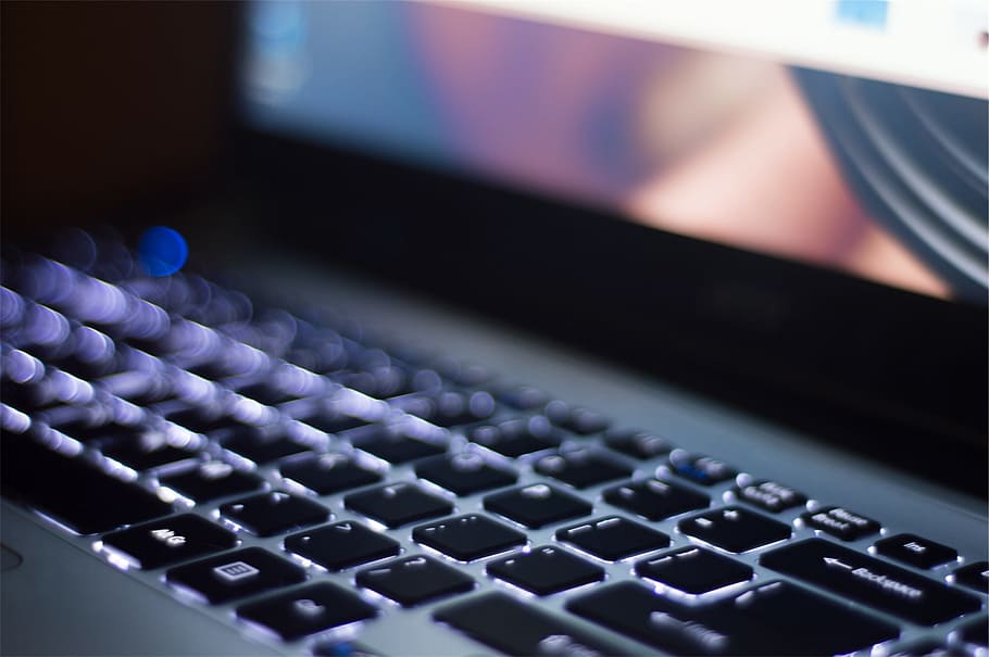 turned on laptop computer, keyboard, macbook, apple, technology HD wallpaper