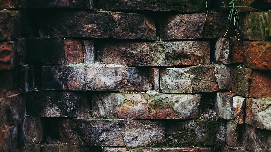 Brown and Grey Brick Wall, bricks, brickwork, close -up, design HD wallpaper