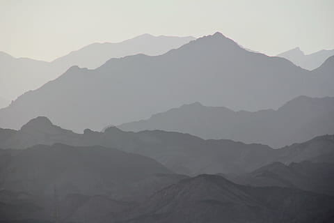 foggy mountains, mountainous, layer, wallpaper, background HD wallpaper