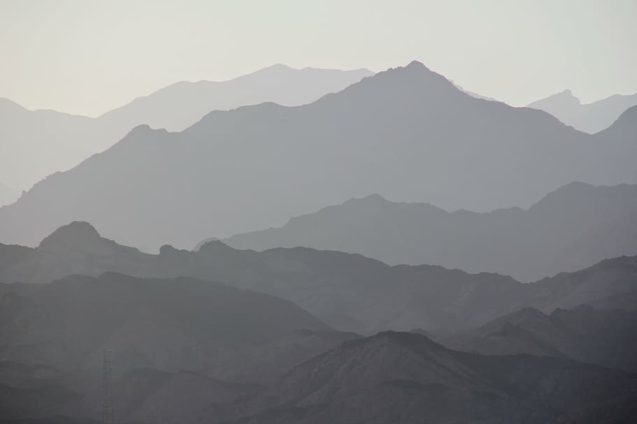 foggy mountains, mountainous, layer, wallpaper, background HD wallpaper
