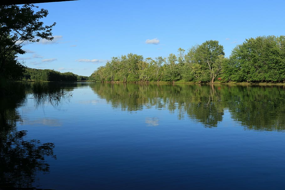 hampton, new brunswick, water, calm, reflection, scenic, nature, HD wallpaper