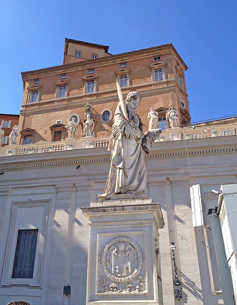 rome, saint peter's square, vatican, architecture, sculpture HD wallpaper