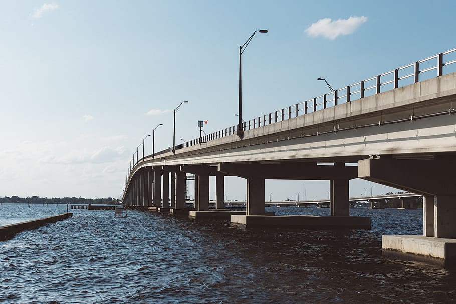 sea, ocean, water, waves, nature, architecture, bridge, infrastructure HD wallpaper