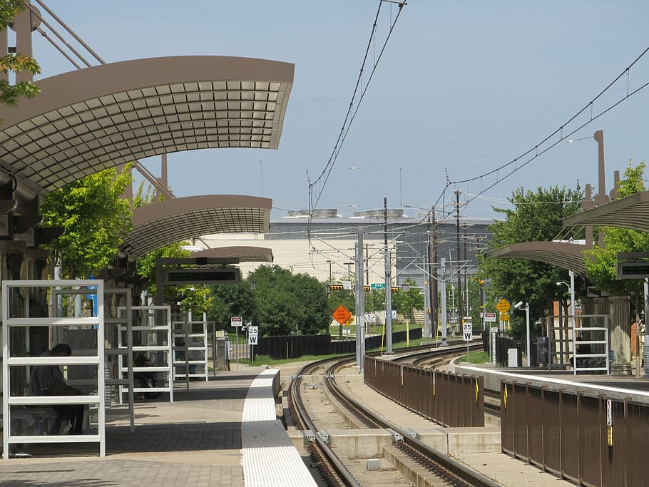 People Mover, Downtown Stop, commuters loading, light rail station HD wallpaper