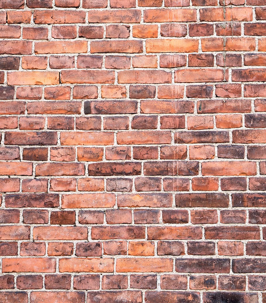 brown brick wall, background, abstract, pattern, texture, stone HD wallpaper