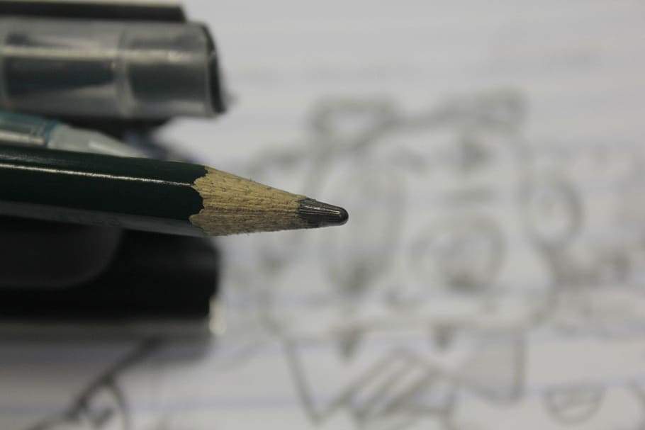 pencil, drawing, stub, writing instrument, close-up, no people HD wallpaper