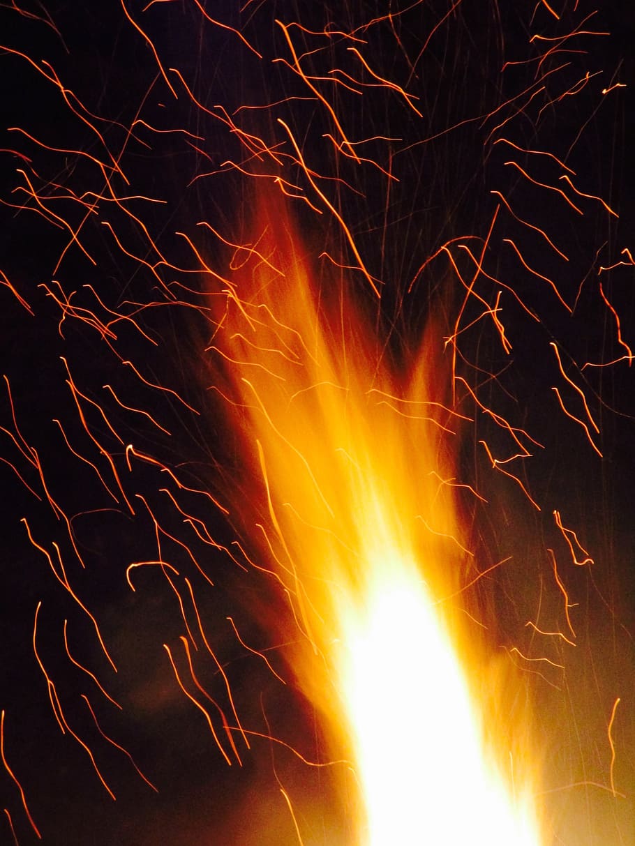 flame, fire, hot, spark, red, night, burn, candle, illuminate HD wallpaper
