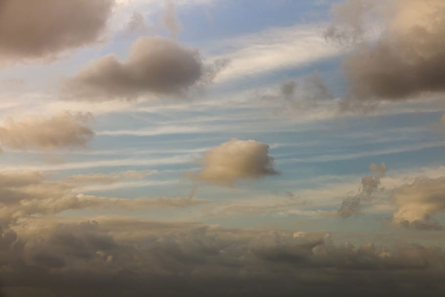 gray clouds, natural, sky, nature, blue, light, weather, landscape HD wallpaper