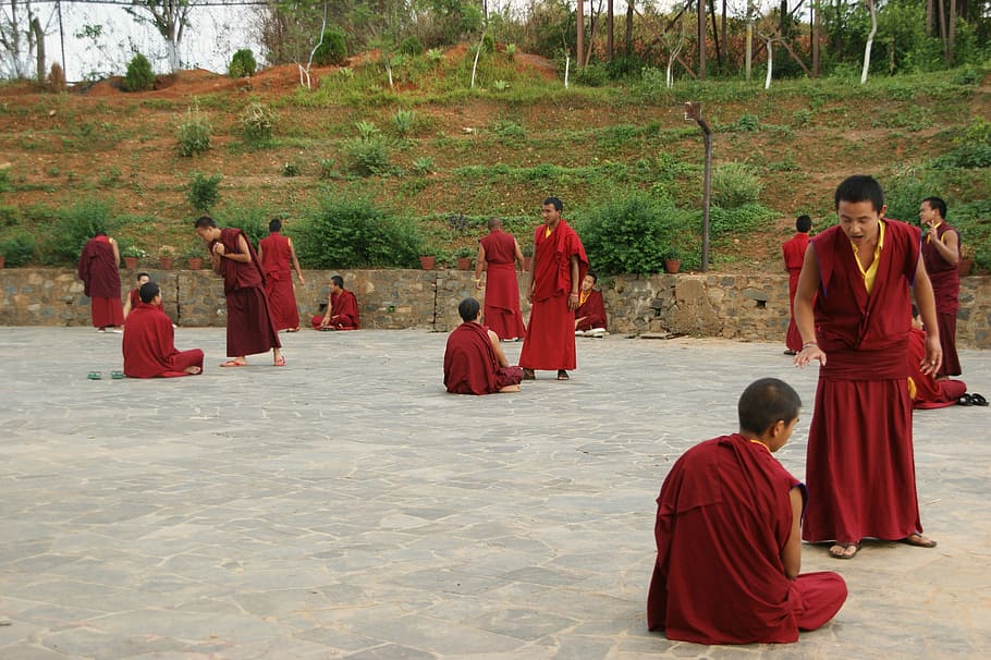 Nepal, Buddhism, Monks, Training, traditional, costumes, young man HD wallpaper