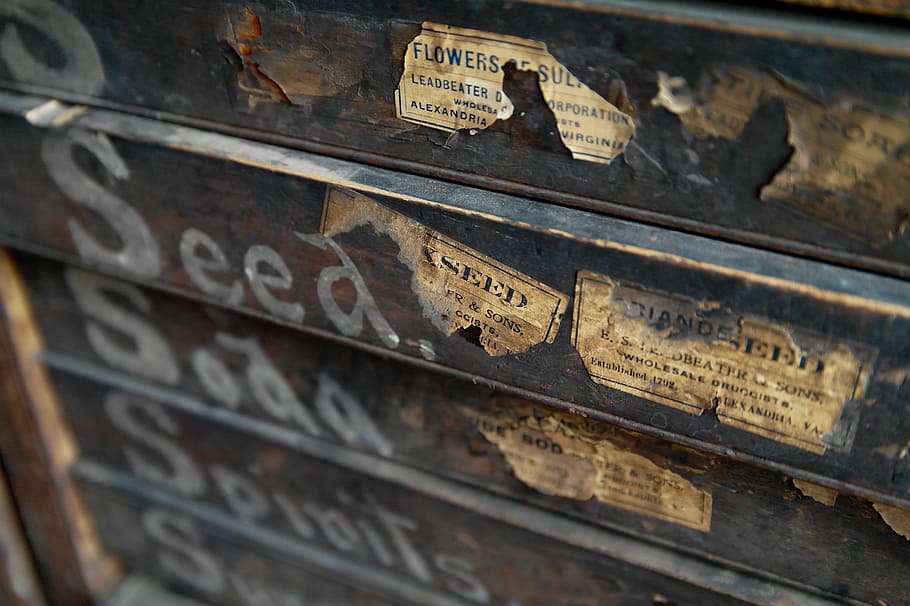 black wooden seed drawer, blur, window, old, old-fashioned HD wallpaper