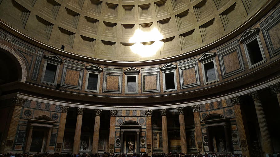 pantheon, rotunda, dome, architecture, indoors, famous Place HD wallpaper
