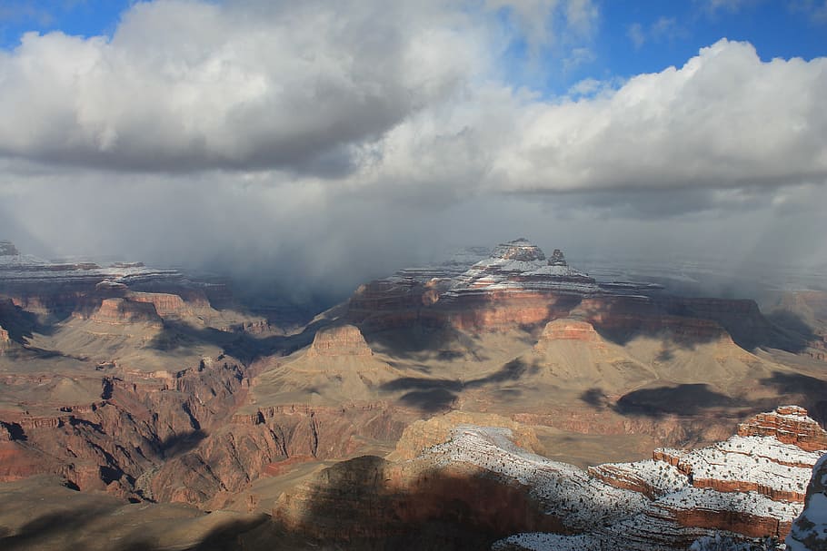 Grand Canyon, Winter, Snow, Park, landscape, nature, arizona, HD wallpaper