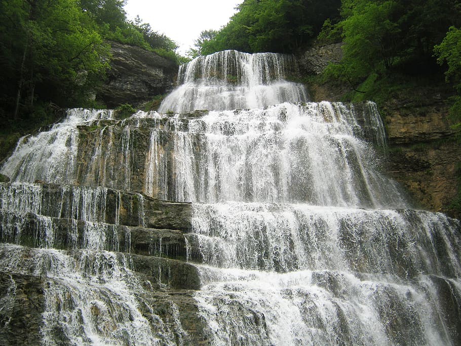 waterfall, herrisson, large, force, scenics - nature, flowing water HD wallpaper
