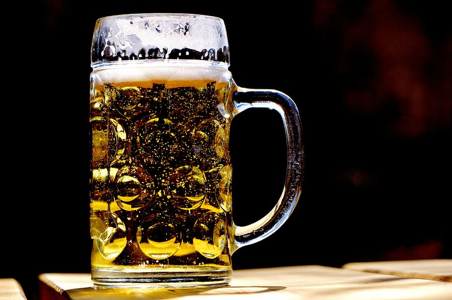 clear glass beer mug, refreshment, drink, bavaria, beer garden