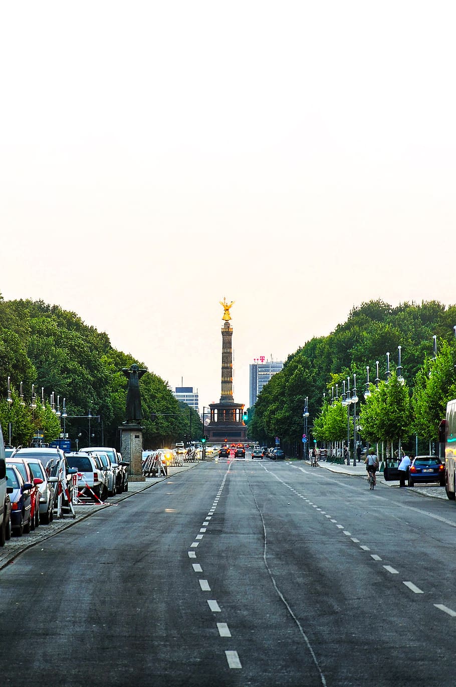 berlin, gold else, road, zoom, siegessäule, landmark, places of interest, HD wallpaper