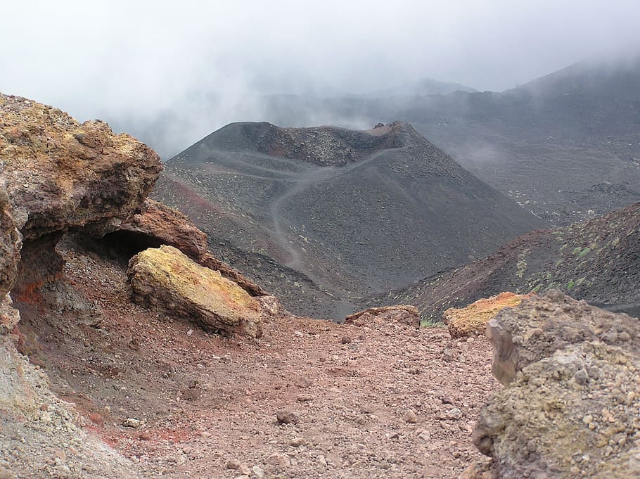 lava, colours, mt etna, geology, rock, mountain, non-urban scene HD wallpaper