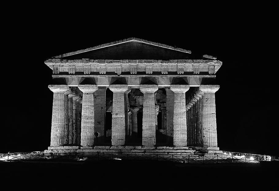 photography of concrete building, italy, temple, antique, greek temple, HD wallpaper