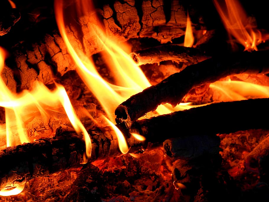 fire, fireplace, flame, bonfire, burn, heat, blazing, blaze HD wallpaper
