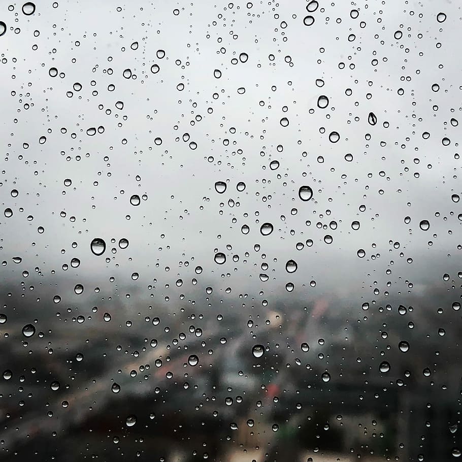 raindrops on clear window, untitled, droplet, wet, glass, water HD wallpaper