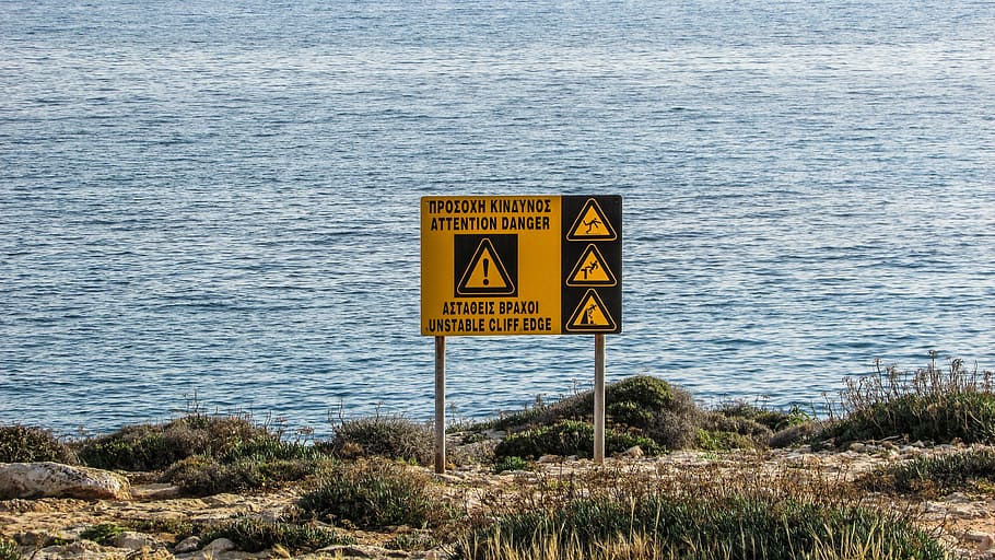 sign, danger, warning, safety, risk, yellow, communication HD wallpaper