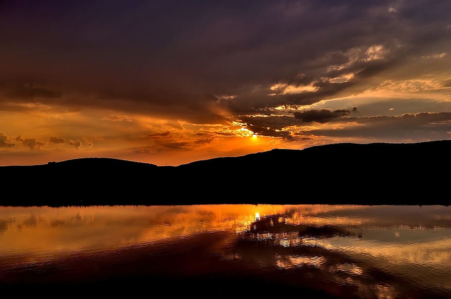 Sunset, Landscape, Nature, Sky, beautiful, sunlight, water HD wallpaper