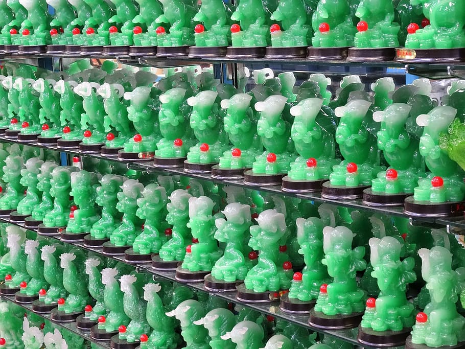 chinese statuettes, jade, trinkets, large group of objects HD wallpaper