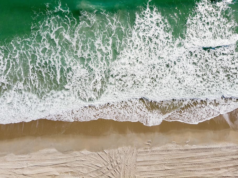 HD wallpaper: aerial photography of seashore, aerial view photo of ...