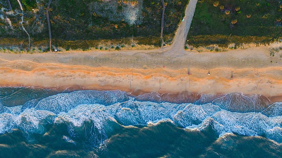 sea, water, waves, ocean, beach, coast, shore, people, swimming HD wallpaper