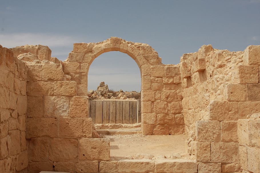Israel, Avdat, Gate, Goal, Negev, the negev, sandstone, the ruins of the HD wallpaper