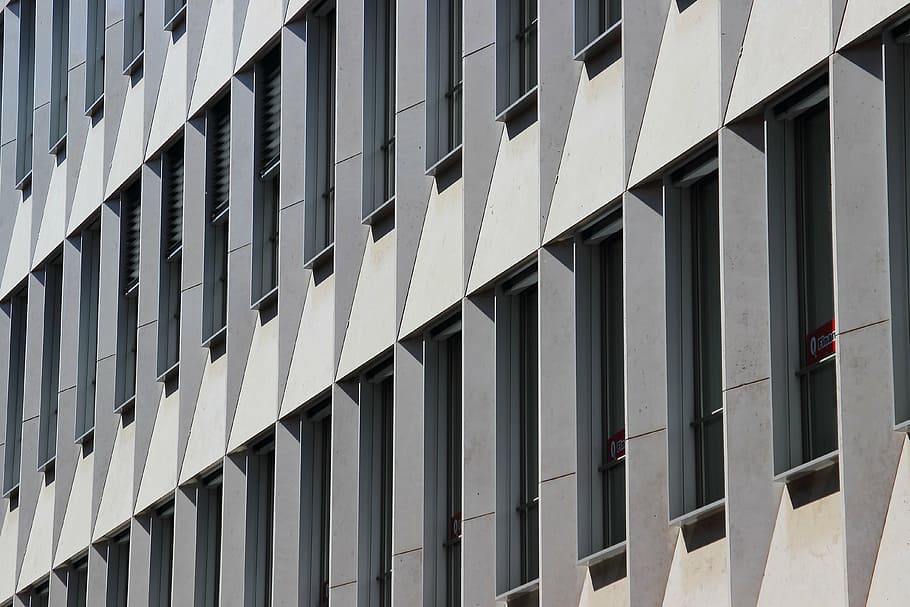 building, geometry, perspective, window, city, skyscraper, home HD wallpaper
