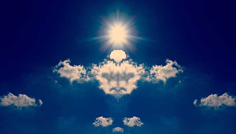 Cloud, Sun, Rorschach, Shape, sky, fantasy, imagination, cloud - sky HD wallpaper