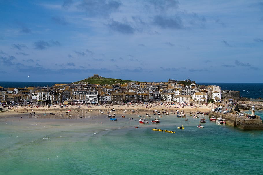 St Ives, Cornwall, South, Gland, Coast, south gland, sea, promenade by the sea, HD wallpaper