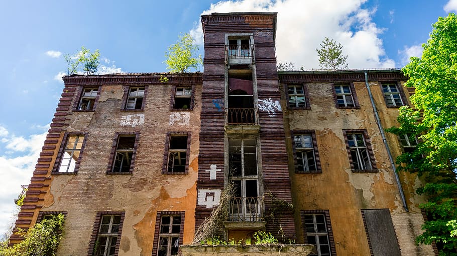 architecture, building, old, leave, decay, break up, window HD wallpaper