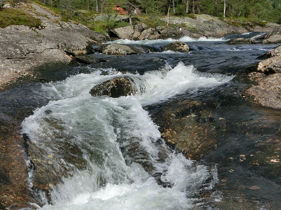 waterfall, heide, nature, north, norway, wild, beauty in nature HD wallpaper