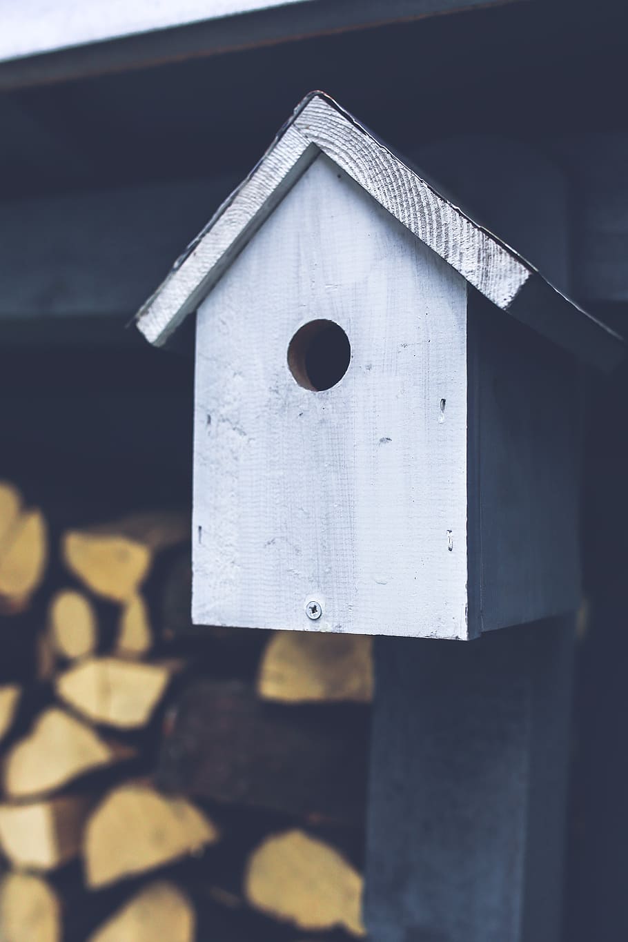birdhouse, gray, grey, wood, wooden, feeding, help, over winter HD wallpaper