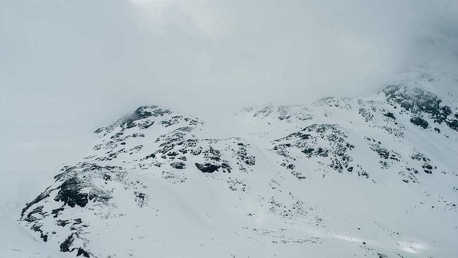 mountain covered in snow, winter, nature, outdoors, scenics, white HD wallpaper