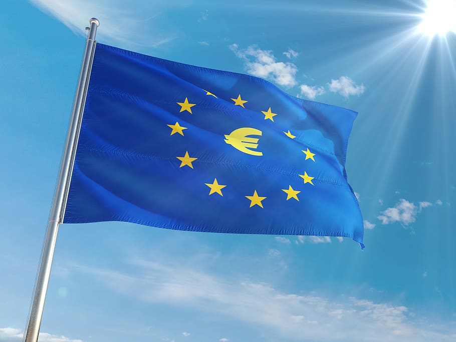 international, flag, eu, europe, european union flag, blue, HD wallpaper