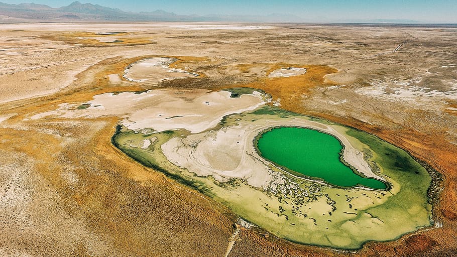 aerial view of body of water during daytime, aerial view of body of water between the sand HD wallpaper