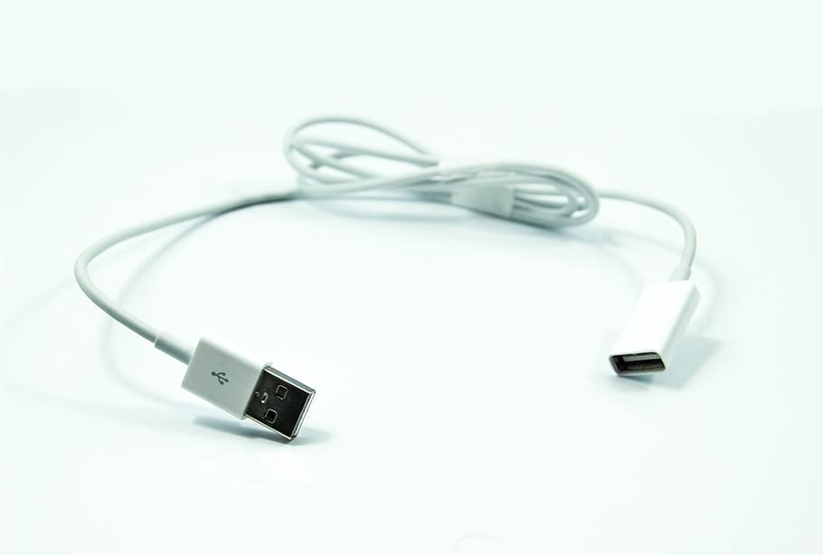 Cable, Usb, Data, Computer, White, equipment technology, pc HD wallpaper