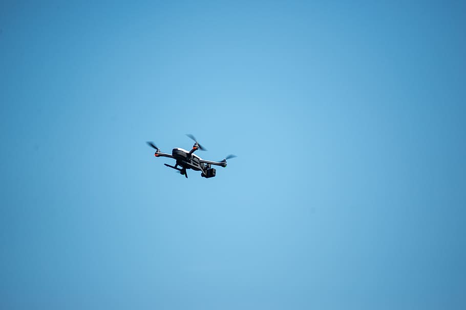 drone, surveillance, flight, mode of transportation, air vehicle HD wallpaper