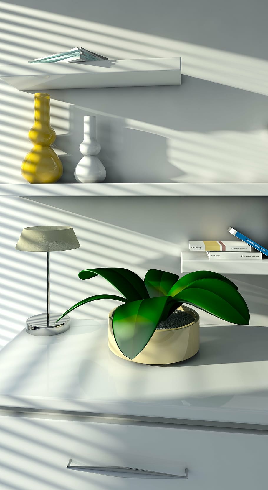 atmosphere, 3d, white, design, mobiler, shutters, no people HD wallpaper