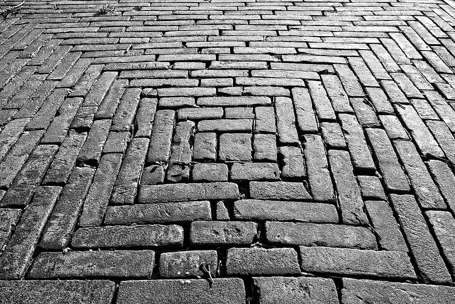 brown concrete floor, brick, paving, sidewalk, street, surface HD wallpaper