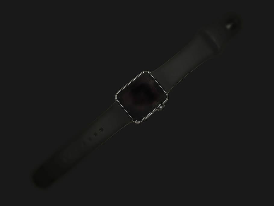  Watch - Black, silver aluminum case Apple Watch with black Sport Band HD wallpaper