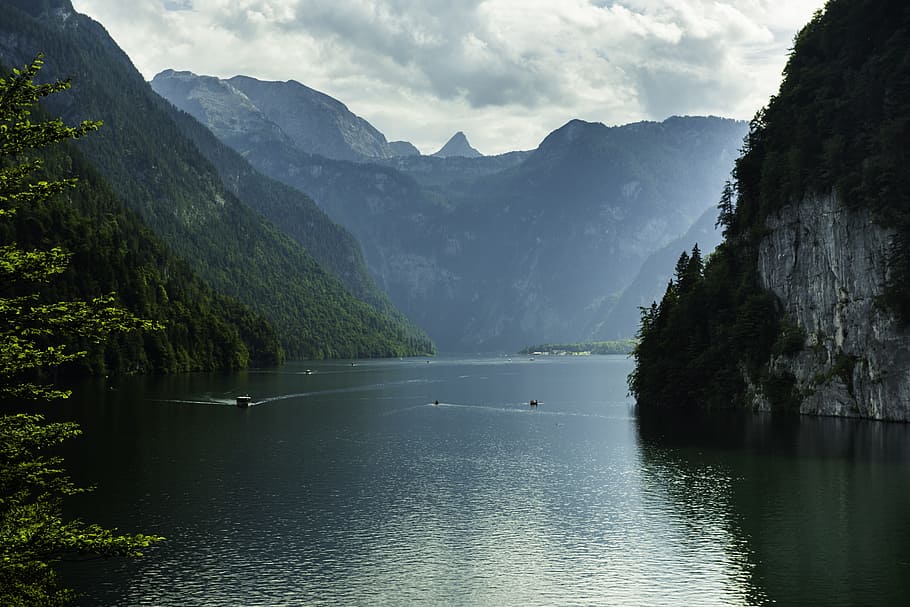 viewpoint, reflection, europe, summer, national, watzmann, colorful HD wallpaper